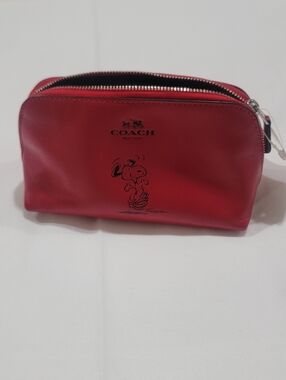 Coach Snoopy Cosmetic Case in Red F65208
